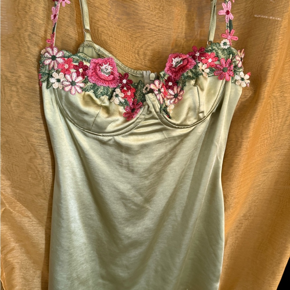 Princess Polly Light Green Satin Dress